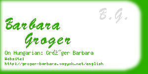 barbara groger business card
